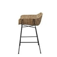 thumbnail image 4 of Home Square Metal & Rattan Counter Stool in Black & Natural - Set of 2, 4 of 6