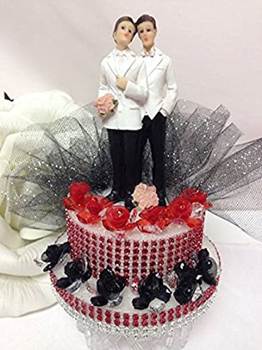 Gay Wedding Groom Cake Topper Party Supplies Couple Centerpiece Favor Men Gifts 