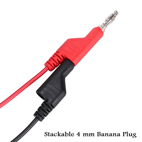 Sumnacon Multimeter Test Lead Set Banana Stackable Banana Plug To Minigrabber 