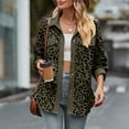 thumbnail image 5 of Women's 2024 Winter Quilted Jackets Leopard Print Lapel Coat Outerwear Casual Long Sleeve Button Down Blouse Shirts Tops Shacket Womens 2024 Fall Clothes Jacket, 5 of 6