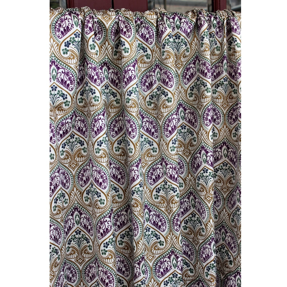 Fabric Mart Direct Multi Color Cotton Viscose Velvet Fabric By The Yard, 54 inches or 137 cm width, 3 Continuous Yards Multi Cotton Fabric, Moroccan Lotus, Upholstery Drapery Curtain Wholesale Fabric