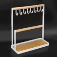 thumbnail image 1 of Herwey Jewelry Display Stand,Modern Metal 2 Tier Tabletop Bracelet Necklace Jewelry Organizer Display Tree Rack with Tray, Necklace Display Rack, 1 of 8