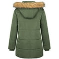 thumbnail image 2 of Soularge Women's Plus Size Winter Coat Warm Puffer Jacket Windproof Hooded Winter Jacket Dark Green 1X, 2 of 8