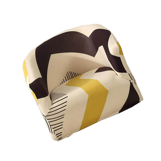 Stretchy Soft Velvet Tub Chair Covers Removable Printed Armchair Covers