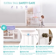 Regalo Easy Step Extra Tall Walk-Through Baby Gate, 29.5-38.5 in, Pressure Mount with Hardware Mount Option, Fits Doorways & Hallways, Ages 6-24 Months