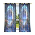 thumbnail image 6 of Yayeee Window Curtains Light Filtering 63"x52" Grommet Panel Pair Home Living Room Decor, Beautiful Floral Moon, 6 of 7