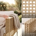 thumbnail image 5 of Homall 7 Pieces Patio Furniture Conversation Set Outdoor Wicker Premium PE Rattan Sofa with Tempered Glass Coffee Table All-Weather for Garden Poolside Porch,Beige, 5 of 7