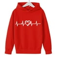 thumbnail image 4 of Sudadera con capucha y estampado de corazón de San Valentín, sudadera de manga larga para niños y niñas, chaqueta para niñas de talla mediana y grande., 4 of 7