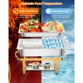 thumbnail image 5 of Stainless Steel Chafing Dishes Buffet Set, 8 Qt 2/4/6 Pack Rectangular Catering Chafer Warmer Set with Trays Pan, Lid and Folding Frame Stand, for Kitchen Party Banquet Dining, 5 of 7