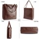 thumbnail image 4 of Bolso De Mano Para Mujer, Bolso De Hombro De Cuero PU Retro Marrón Para Mujer, 4 of 7
