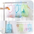 thumbnail image 2 of Bolsa multiusos para pinzas de ropa con percha, bolsa de malla de almacenamiento colgante para el hogar sobre la puerta, paquete de 3, azul, verde y rosa Ormromra YZY1427, 2 of 7