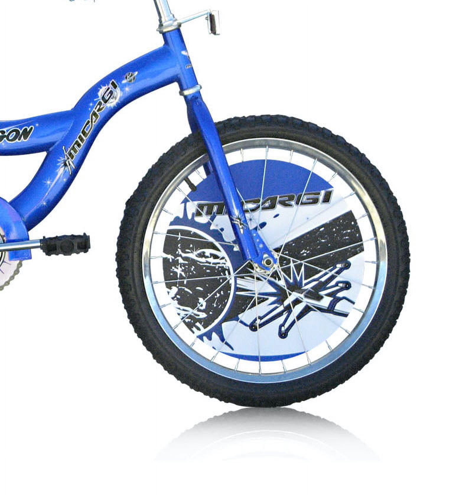 PlayWorld 20 In. BMX S-Type Frame Bicycle Coaster Brake One Piece Crank Chrome Rims Black Tire Kid's Bike, Blue
