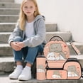 thumbnail image 2 of Jeiento Sweet Backpack Set for 9-12 Years Old 5 Pcs Cute Cat 17 Inch Lightweight Bookbag with Insulated Lunch Bag Pencil Case for Elementary School Gift for Daughter, 2 of 7