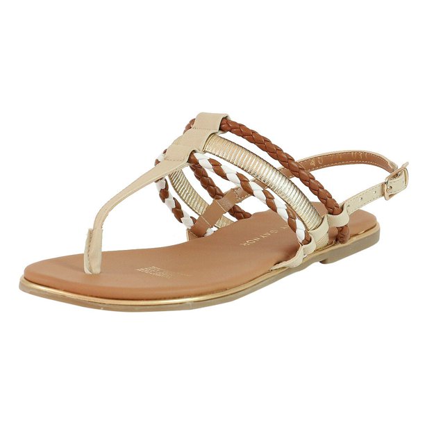 Sandalia plana con tiras de colores D00220308003 Dorothy Gaynor Sandalia plana con tiras de colores D00220308003