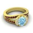 thumbnail image 4 of 2.35 Ct Latest Oval Cut Aquamarine & Garnet Gemstone Bridal Ring for Ladies Solid 18K Yellow Gold Size 3.5 by Diamond-Capitals, 4 of 8