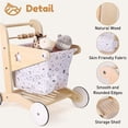 thumbnail image 3 of Woodtoe Wooden Baby Push Walker, Adjustable Speed Natural Wood Learning Toy, Ages 1-3, 3 of 7