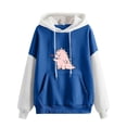 thumbnail image 2 of Qiopertar Liquidation Livraison Gratuite Mode Femme Décontractée Imprimé Col Rond Manches Longues Amples Hauts Courts Blouse Chandails en Molleton Sans Capuche Offres de la Semaine Moins de 5$, 2 of 5