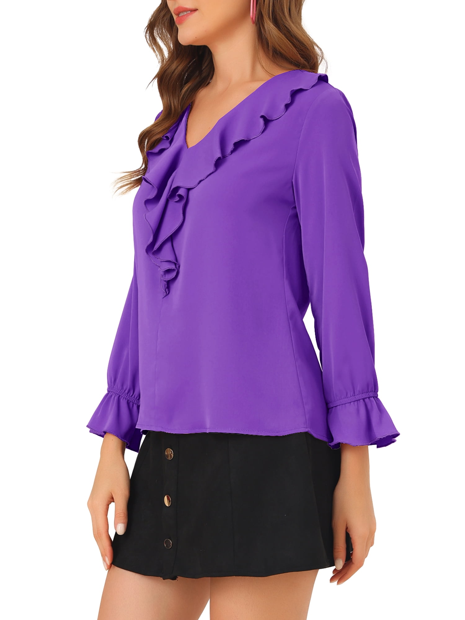 purple peasant blouse