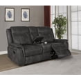 thumbnail image 2 of Lawrence Upholstered Padded Arm Reclining Loveseat Charcoal, 2 of 6