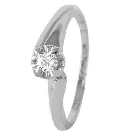 Foreli 0.13CTW Diamond 14K White Gold Ring W Cert