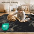 thumbnail image 4 of ODIKA 8'x10' Washable Area Rug Abstract Crisp Tan Printed Edges Subtle Blending Rectangular for King Size Bedroom Under Bed, Master Suite, Non-Shedding, Easy Care, 4 of 7