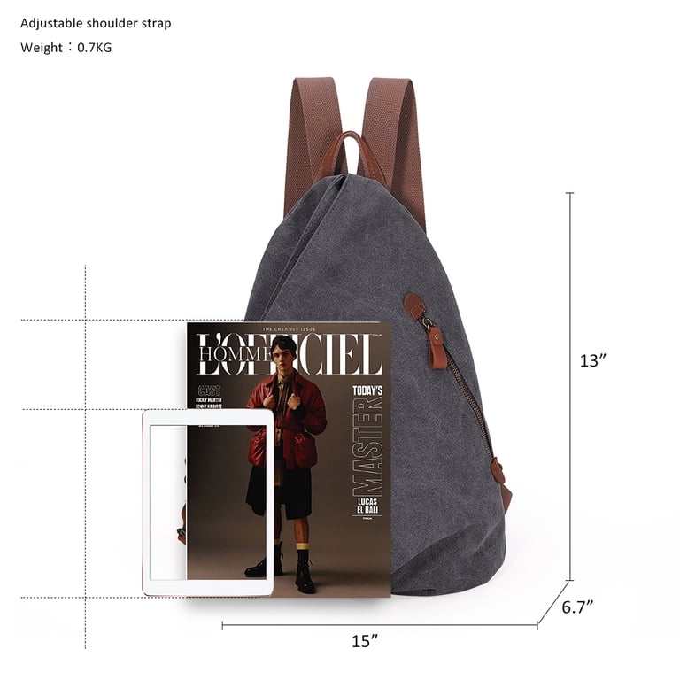 KL928 Canvas Vintage Backpack – Large Casual Daypack Outdoor  display picture 3