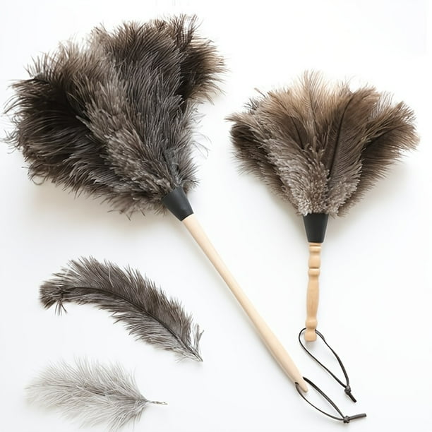 1pc Long Handle Wooden Handle Pure Natural South African Ostrich