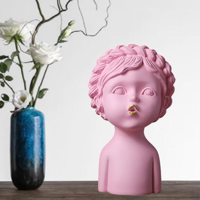 Estatua de resina Ángel adornos en apariencia decoración para hogar arte moderno Oficina adornos para el salón de fiest Rosado perfecl Estatua decorativa