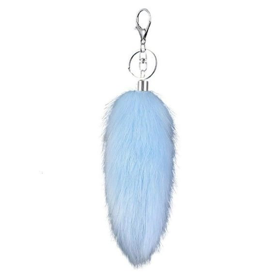 Ciwanning Large Colorful Artificial Furs Pendant Key Holder Plush 16cm Animal Tail Keychain Stylish Bag Ornament for Trendy Women
