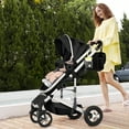 thumbnail image 6 of LINLUX 2 in 1 Baby Stroller w/ Diaper Bag & Big Wheel, Infant Pushchair, 23 Pounds,  Black, 6 of 7