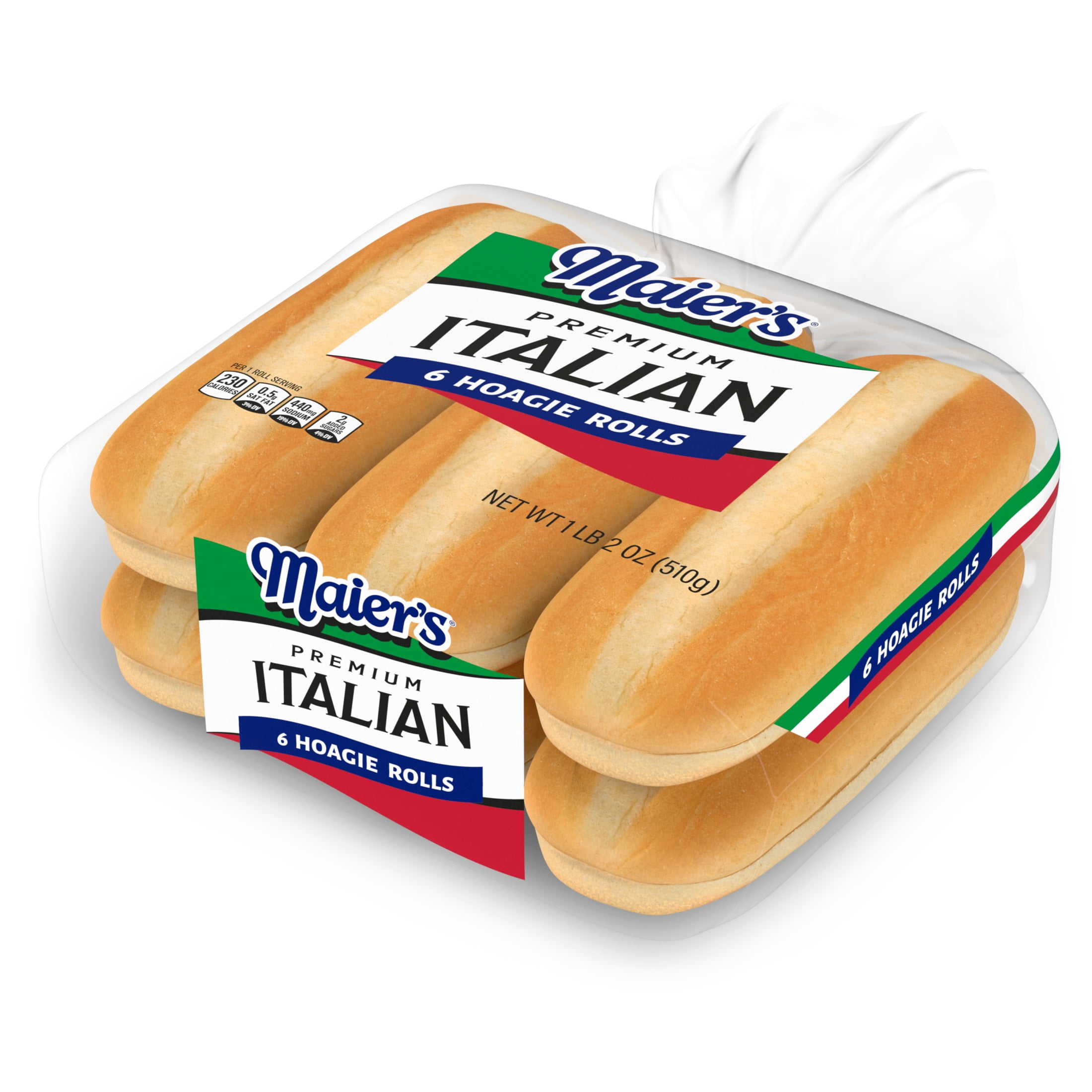 Maier's Premium Italian Plain Hoagie Rolls, 6 count, 18 oz