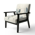 thumbnail image 3 of Designart "Blue Grey Line Art modern Geometrics IV" Blue Modern Upholstered Accent Chair - Modern Arm Chair For Bedroom, 3 of 5