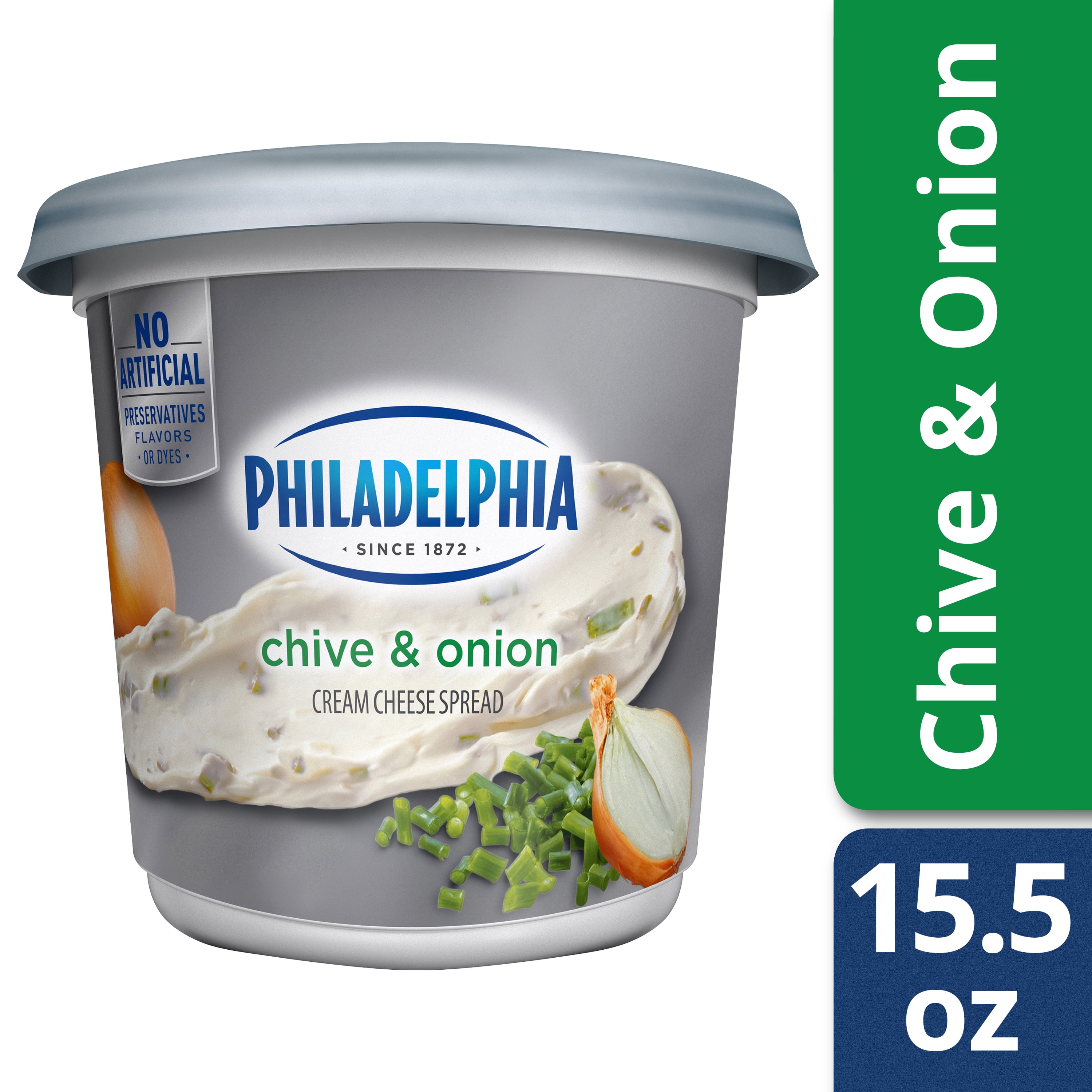Philadelphia Chive and Onion Cream Cheese Spread, 15.5 oz Tub
