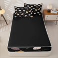 thumbnail image 4 of Homewish Cartoon Dog Zipper Queen Comforter Set with Fitted Sheet and 2 Pillowcases,Luck Good Sweet Day My Cute Puppies Print Zipper Bedding Set,Black,Black Reversible,4pcs, 4 of 8