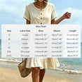 thumbnail image 4 of Horkkom T Shirt Dress Women Short Sleeve Button Down Solid Color Sundresses Vacation Beach Mini Dresses , S-3XL, 4 of 9