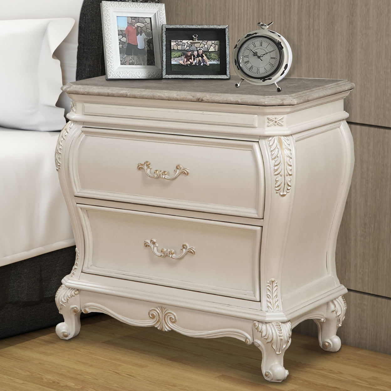 Acme Chantelle Nightstand in Pearl White