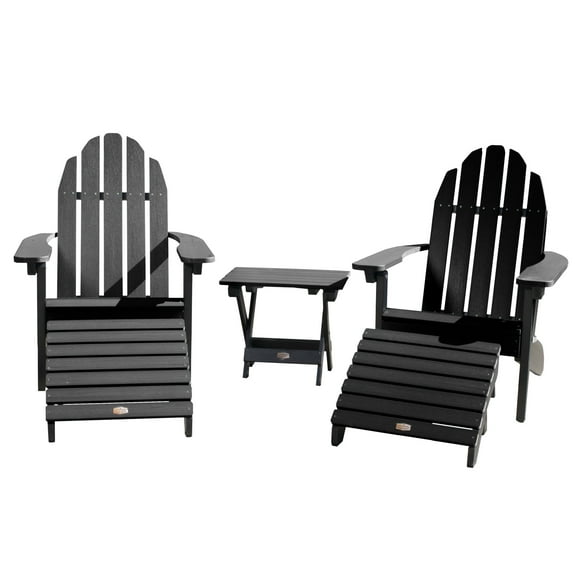 2 Essential Adirondack Chair with 1 Essential Folding Side Table & 2 Essential Folding Ottomans