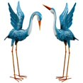 thumbnail image 1 of Arte de jardín de metal con forma de garza azul con forma de grulla de XONOR (juego de 2), 1 of 7