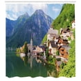 thumbnail image 3 of Ambesonne Rustic Shower Curtain, Alps Village Small Town, 69"Wx75"L, Multicolor, 3 of 3