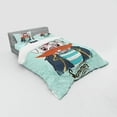 thumbnail image 3 of Ambesonne Pug Bedding Set 3 Pcs, Captain Dog with Hat Jacket, Twin, Pale Blue Navy Blue, 3 of 3