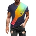 thumbnail image 2 of Azrian Shirt for Men's Fashion Summer Neckline T-shirt 3D Printing Pattern Short Sleeve, 2 of 5