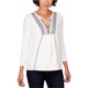 thumbnail image 1 of Lucky Brand Blusa de punto con cordones bordados para mujer, blanca, grande, 1 of 1