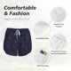 thumbnail image 4 of Balery Copper-Gold Gloss Outline Navy Dark Blue Pantalones cortos deportivos para mujer con forro y dos bolsillos, elásticos, para entrenamiento, gimnasio, yoga-X-Large, 4 of 7
