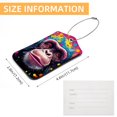 thumbnail image 5 of Monkey Square PU Leather Luggage Tags, 2 Pack, with Privacy Cover and Stainless Steel Ring - Suitable for Travel, Backpack, Handbag - Bag Tags, Handbag Tags, 5 of 7