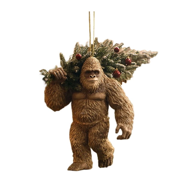 1/5 piezas de decoración acrílica Sasquatch para colgar en casa, oficina o árbol de Navidad. Adorno plano en 2D de hombre salvaje. Colección Wildlife Wonders Lovers.