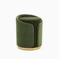 thumbnail image 4 of DRKAT Swivel Vanity Stool with Gold Base Comfy Vanity Chair Modern Round Stool for Makeup Vanity Ottoman Foot Rest for Bedroom livingroom (Green), 4 of 8