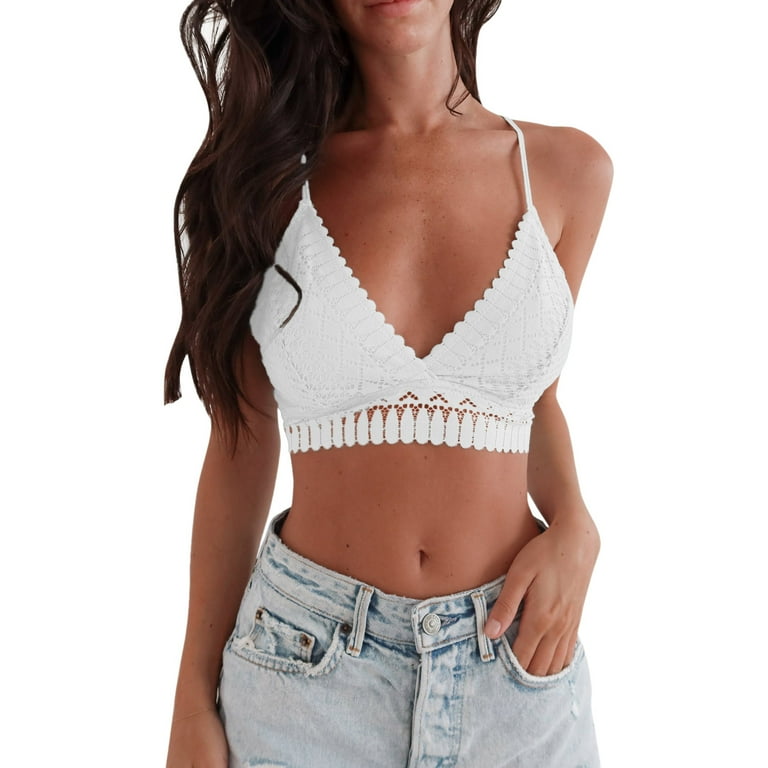 ASEIDFNSA White Blouse for Women Shorts And Top Women Women Clothes Rimless  Bralette Push Up Sticky Bras Vest Sleeveless Backless Halter Crop Top Club  Vintage Bra Vest 