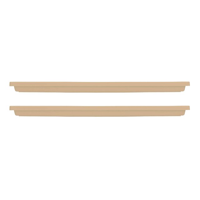 HC Companies Venetian 23.5 In Rectangular Flower Box Saucers, Tan (2 Pack)