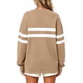 thumbnail image 4 of Women's 2026 Striped Oversized Sweatshirt Spring Crewneck Long Sleeve Shirts Casual Color Block Pullover Tops, 2XL, 4 of 5