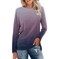 thumbnail image 2 of Uooqdmx Long Sleeve Shirts for Women Blouses for Women Dressy Casual Summer Tops Loose Side Split Blouse Tunic Womens Fall Tops G S, 2 of 4